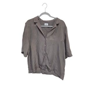 Wilfred Free‎ Women's Top Button Down Short Sleeve Blouse Collared Casual